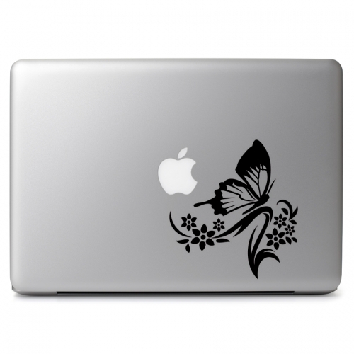 Butterfly Flower Ornament for Macbook Air Pro Laptop Car Art Vinyl Decal Sticker