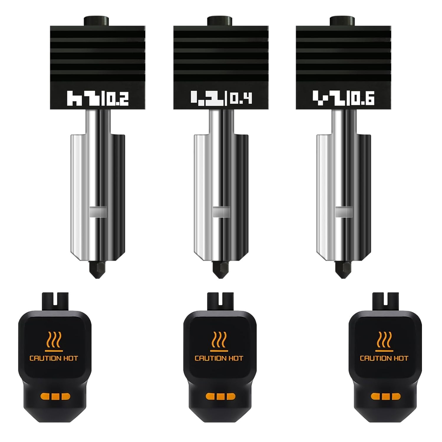 3-Pack Upgraded 0.2MM+0.4MM+0.6MM Hotend kit for Bambu lab P2S/H2D/H2S/H2C, Extr