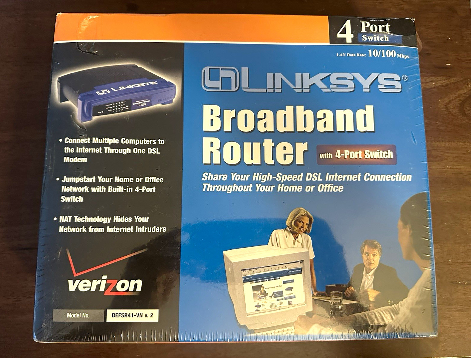 Linksys BEFSR41-VN v.2 Broadband Router 4-Port 10/100 Wired Ethernet Blue