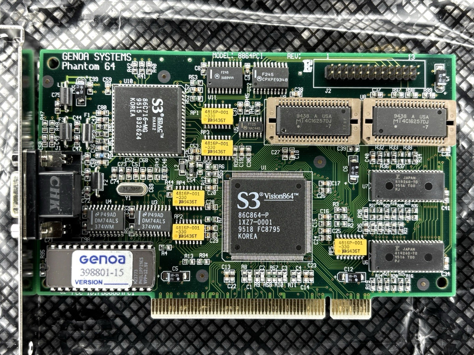Genoa Phantom 64 S3Vision864 Vintage Video Graphics Card 8864PCI W/Manual Disks