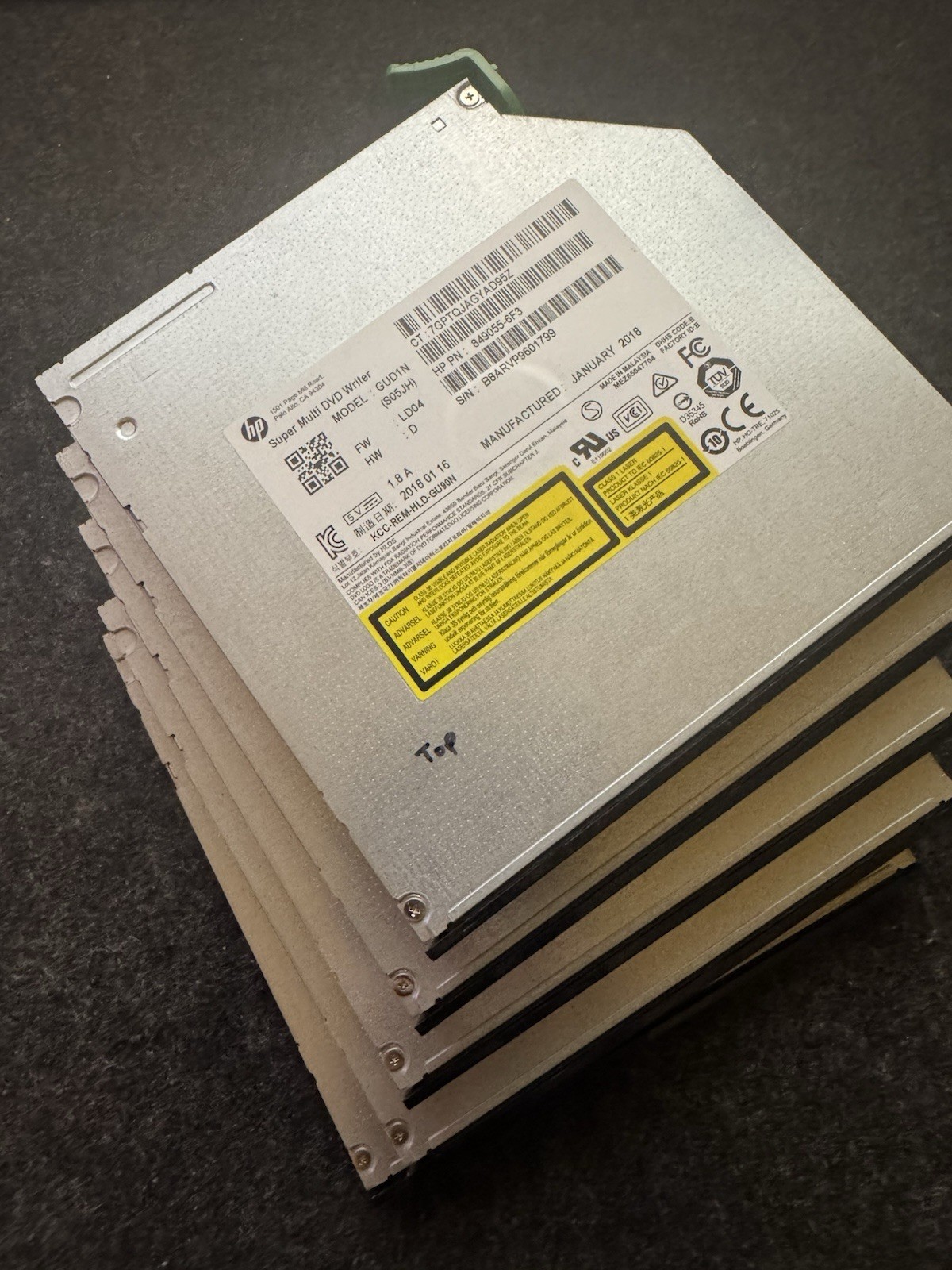 (5) HP 781416-001 8x DVD Optical Disc Drive