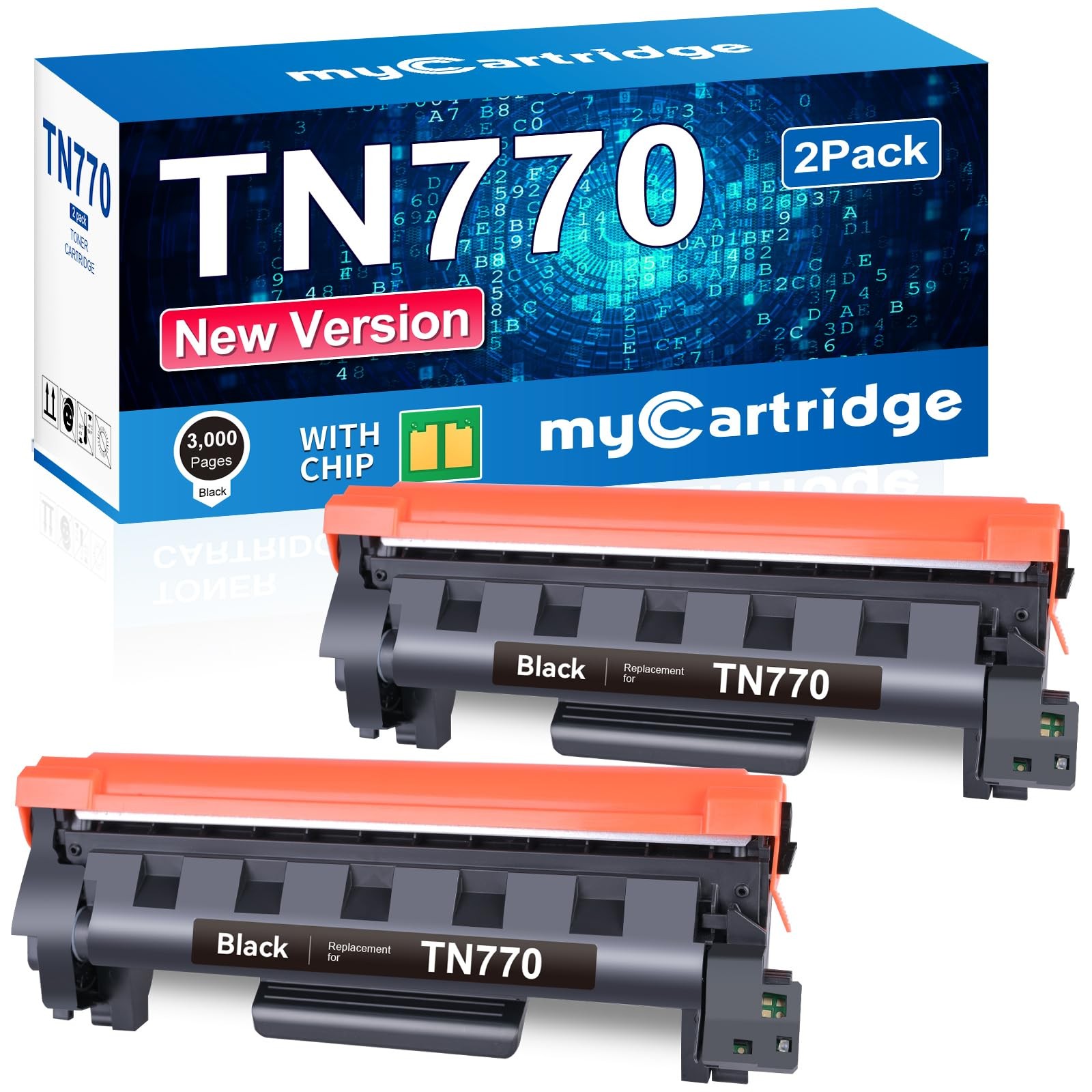 TN770 TN-770 Toner 2 Pack for Brother Printer
