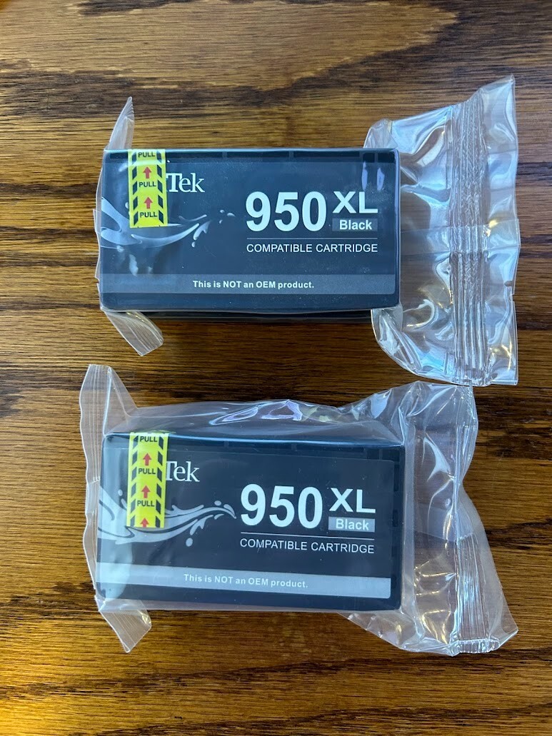 NEW Lot Of 2 LxTek Compatible Ink Cartridge Replacement Black