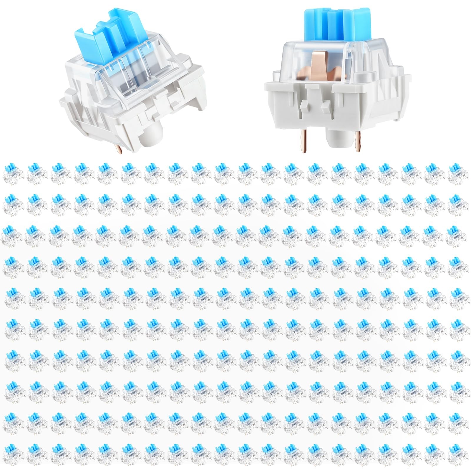 200 Pcs 3-PIN Blue Mechanical Keyboard Switches, Clicky Tactile Key Switches ...