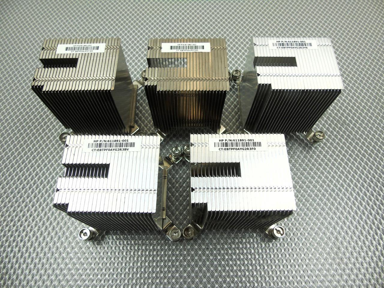 Lot of 5 - HP Compaq Pro 4000 SFF PC CPU Heatsink LGA 775 w/ Screws - 611891-001