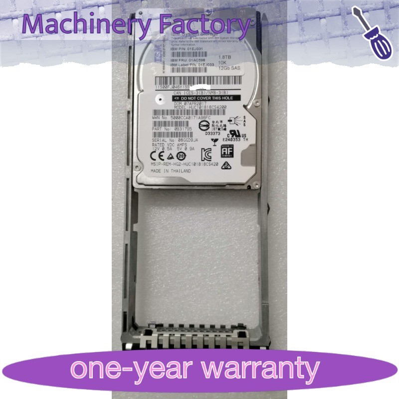 New IBM 01AC598 01EJ027 01EJ029 GEN2 1.8T10K 12GB 2.5SAS V5000 01NN112 01NN114