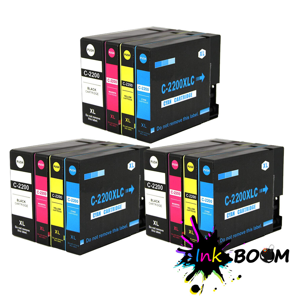 12 Ink Cartridge for PGI2200XL PGI-2200XL MAXIFY IB4020 iB4120 MB5020 MB5320