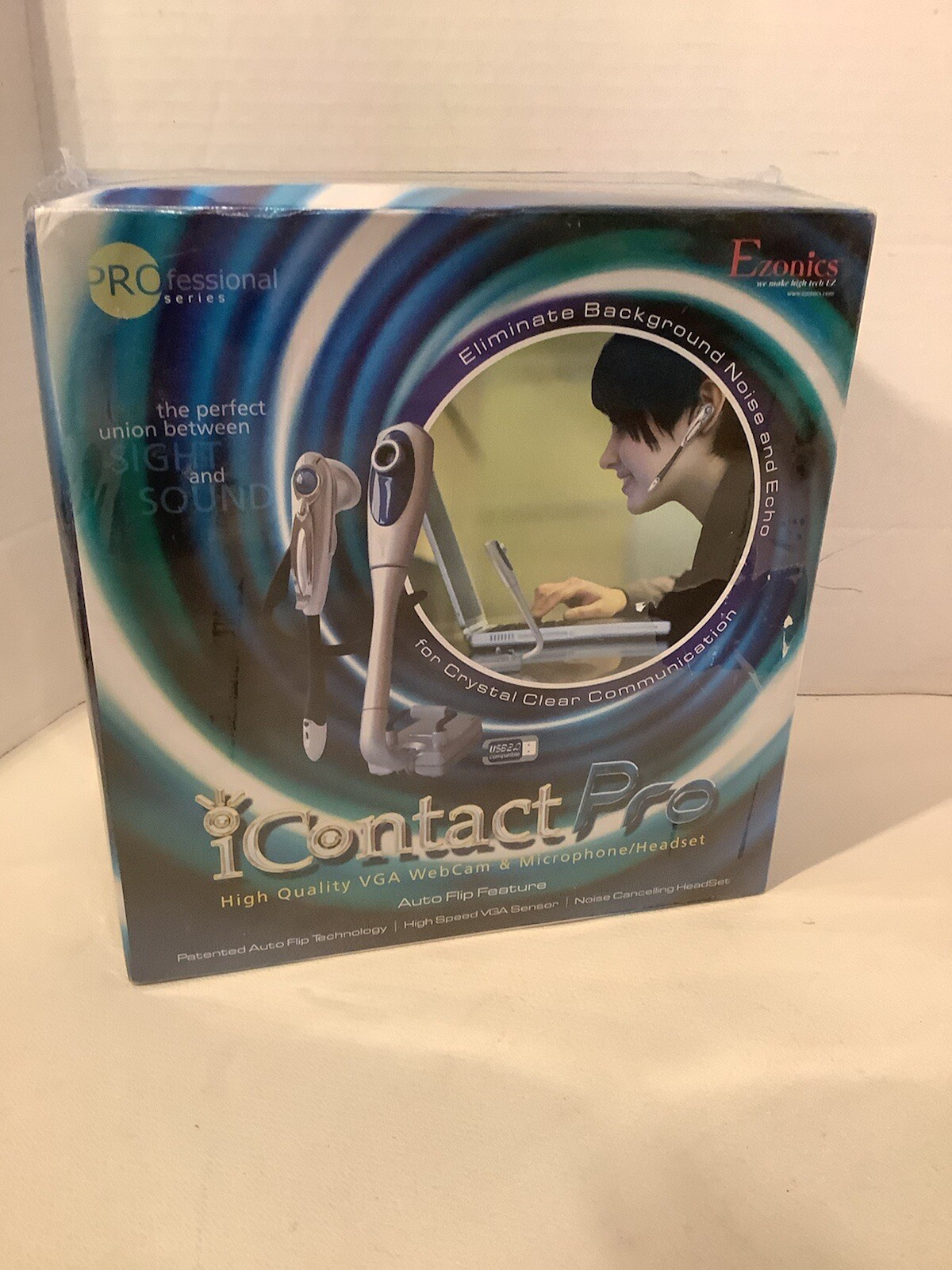 Ezonics Pro VGA Web Cam and Microphone Head Set Contact  factory sealed 