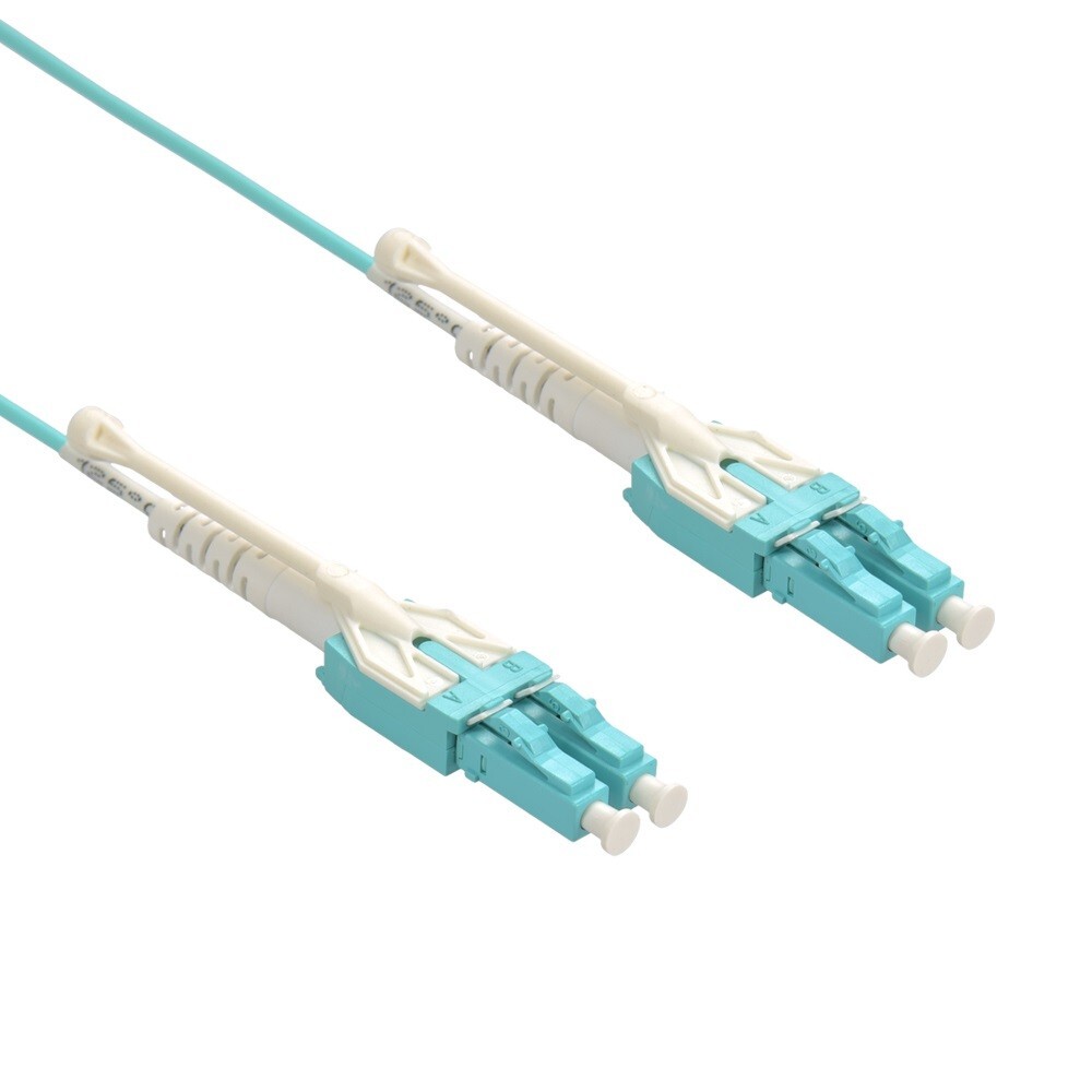 15 PACK LOT 30m LC-LC Duplex 50/125 OM3 Fiber Patch Cable Aqua Uniboot 100FT