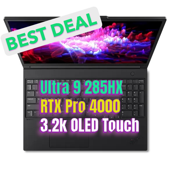 ThinkPad P16 Gen 3,Ultra 9 285HX, RTX Pro 4000 , 16" 3.2k OLED Touch, 64GB+2TB
