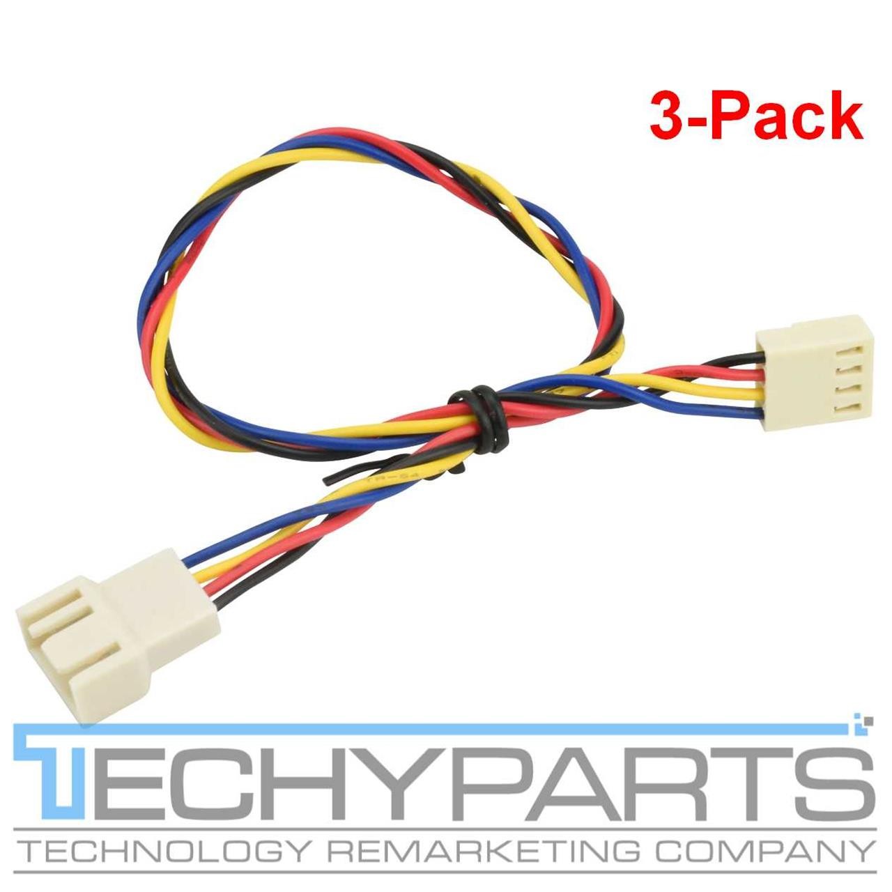 (3-Pack) Supermicro CBL-0296L 23cm/9" 4-Pin to 4-Pin PWM Fan Extension Cable Lot