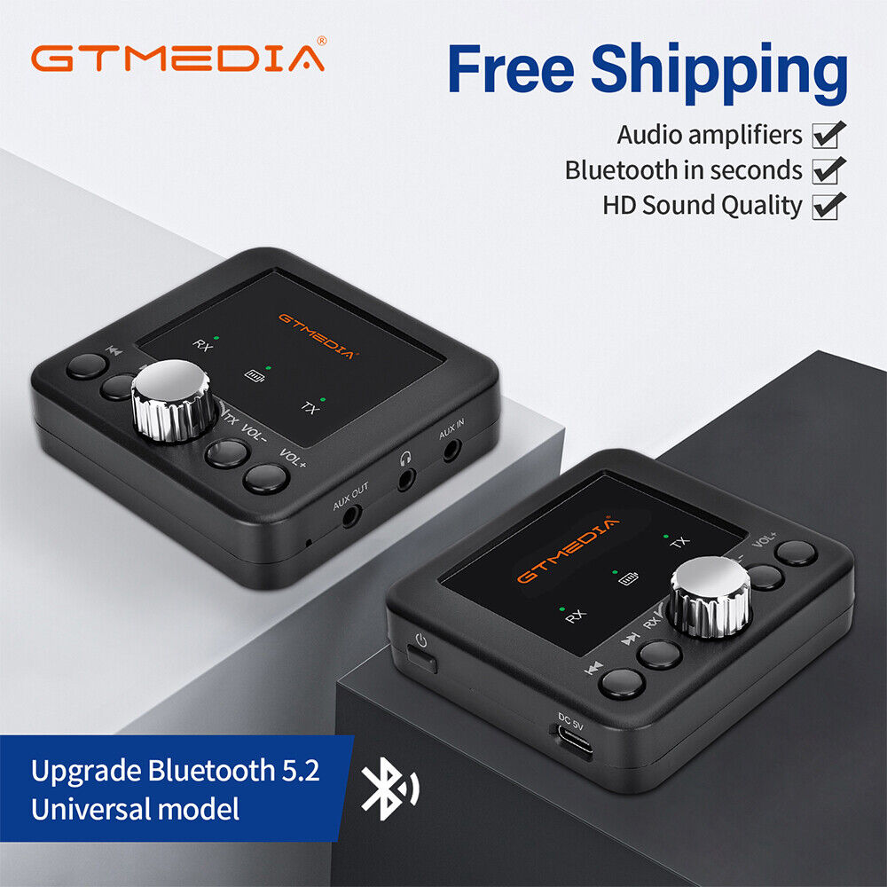 2-in-1 Bluetooth 5.2 Receiver Transmitter USB 3.5mm Aux Audio Adapter Car Stereo