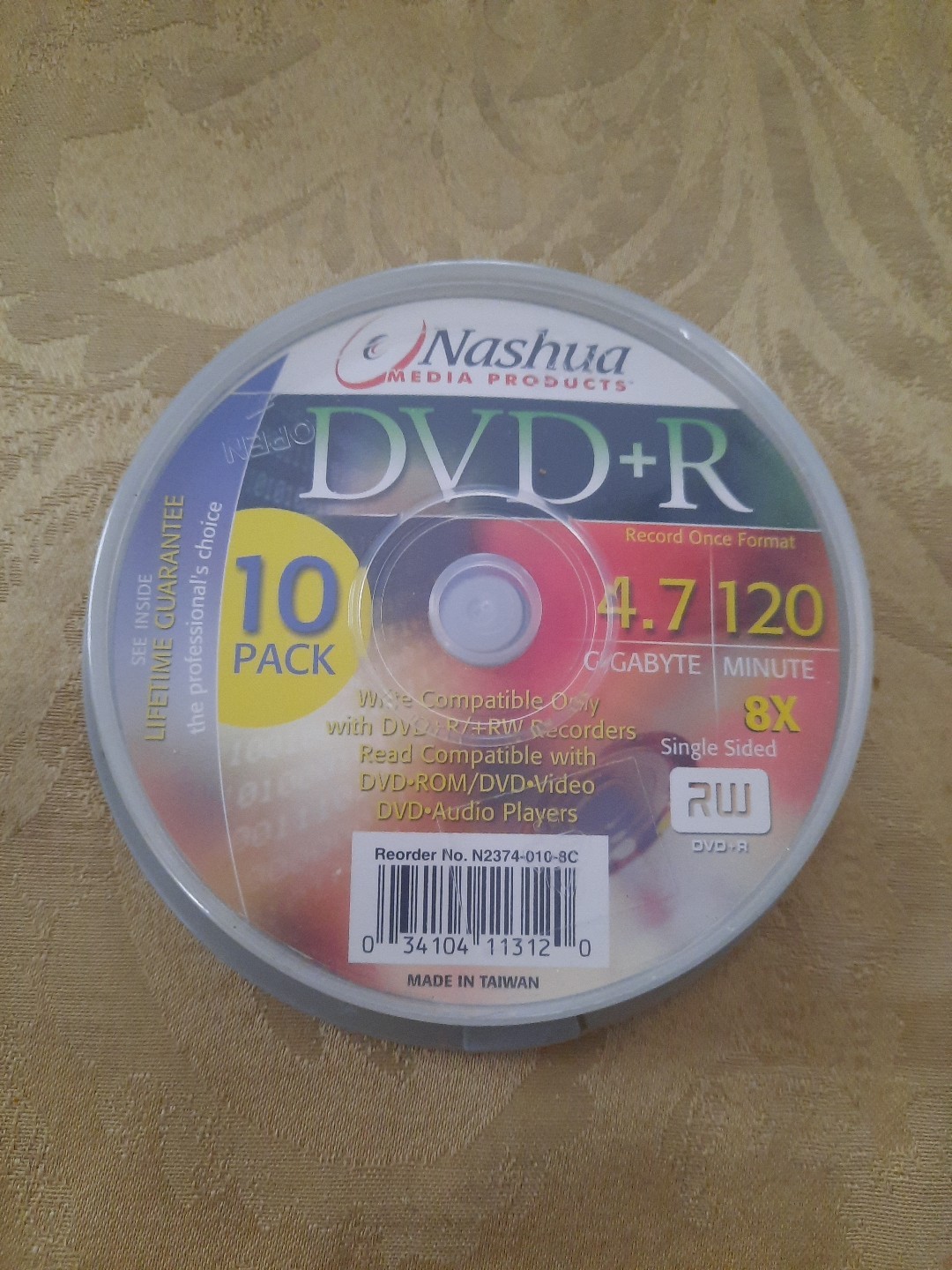 10 pack  Round Case Nashua DVD+R Discs 120Min 4.7GB