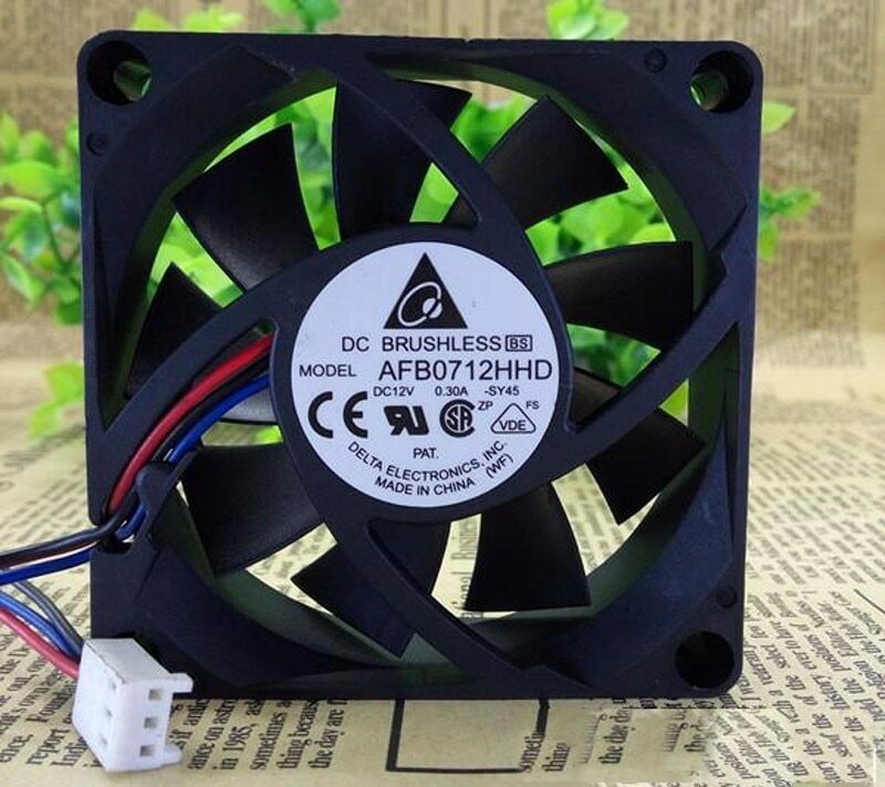 Delta 12v DC 0.30a 70x20mm 3-Wire Fan AFB0712HHD computer CPU cooling fan