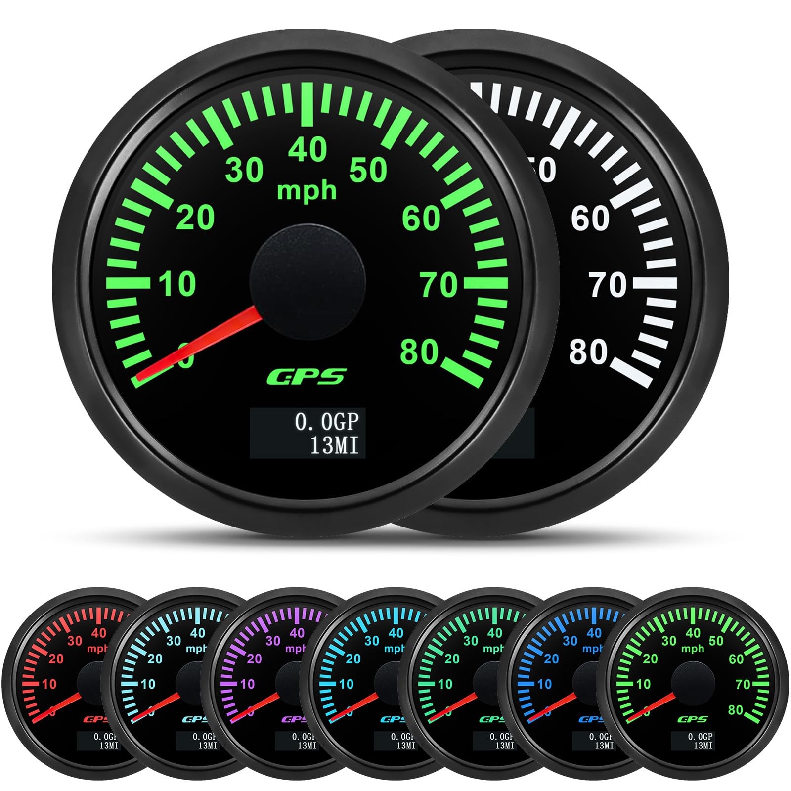 52mm GPS Speedometer Gauge 80 MPH Boat GPS Speedometer (Black)