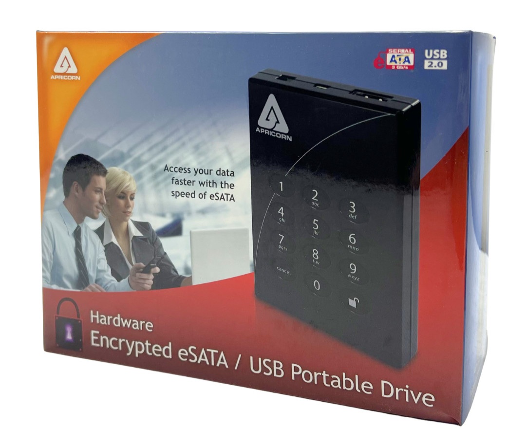Apricorn A25-PLe256-500 500GB Hardware Encrypted eSATA/USB 500GB Hard Drive Disk