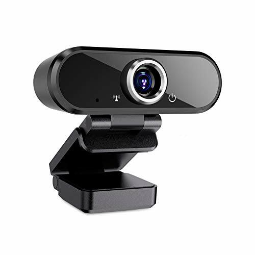 Webcam with Microphone, FAXPOT 1080P USB Wide Angle Web Camera Black 