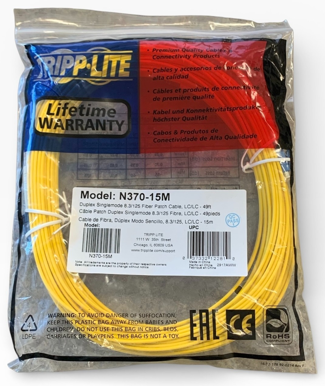 Tripp Lite N370-15M Duplex Singlemode 49 feet