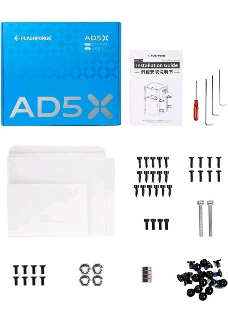 FLASHFORGE AD5X 3D Printer Enclosure Kit Safer and Quieter Cover Protection DIY