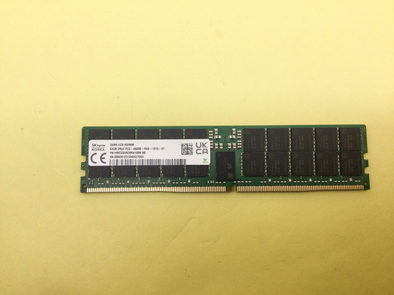 SK HYNIX 64G (1X64GB) 2RX4 PC5-4800B SERVER MEMORY HMCG94AEBRA109N