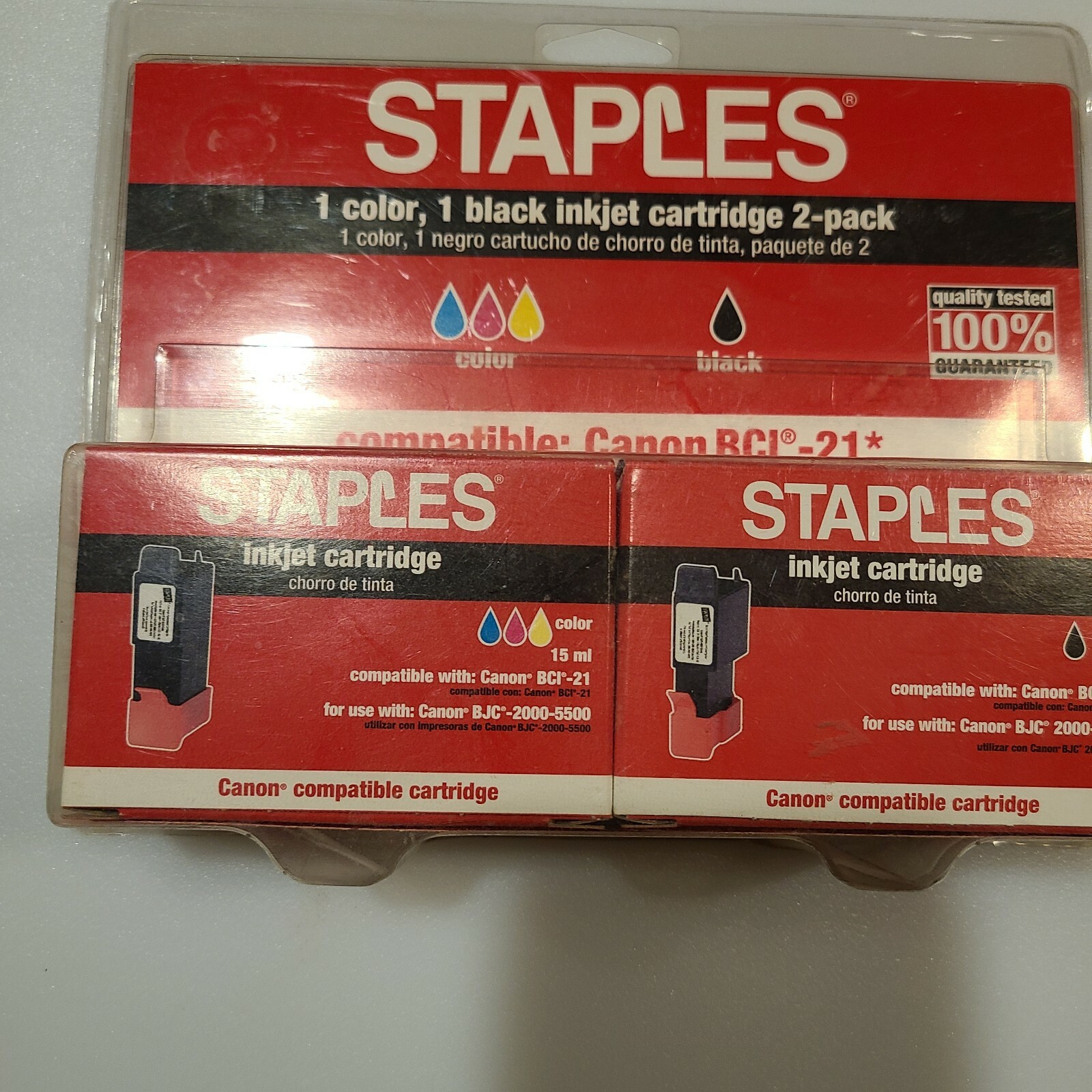 Staples 1 Color, 1 Black Inkjet Cartridge 2 Pack 