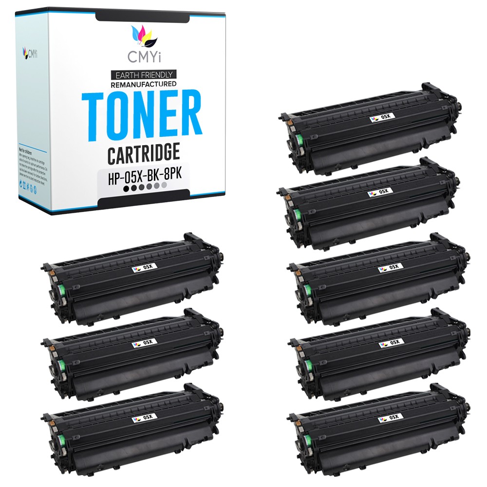 8PK Replacement CMYi 05X Cartridges for HP LaserJet P2050 P2055 P2055d P2055dn