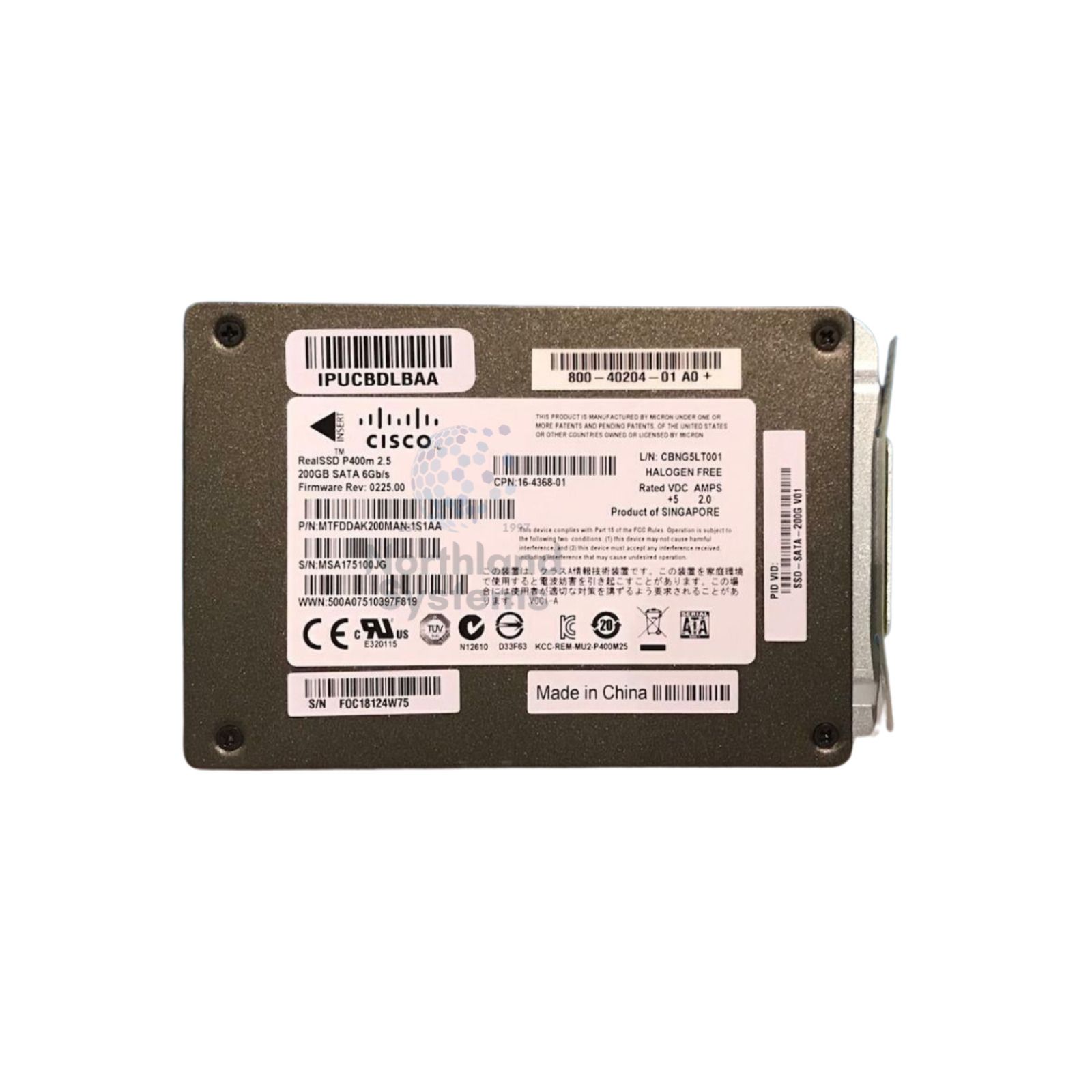 Cisco SSD-SATA-200G 200 GB SATA SSD for NIM-SSD