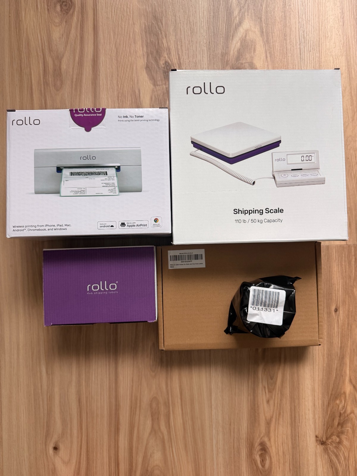Rollo Wireless Thermal Shipping Label Printer and Shipping Scale Bundle 