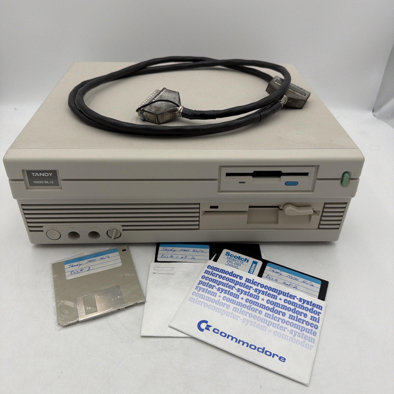 Tandy 1000 SL/2 640K XTIDE CF Dual Floppy Serviced DOS 5 Tested Working w/Video