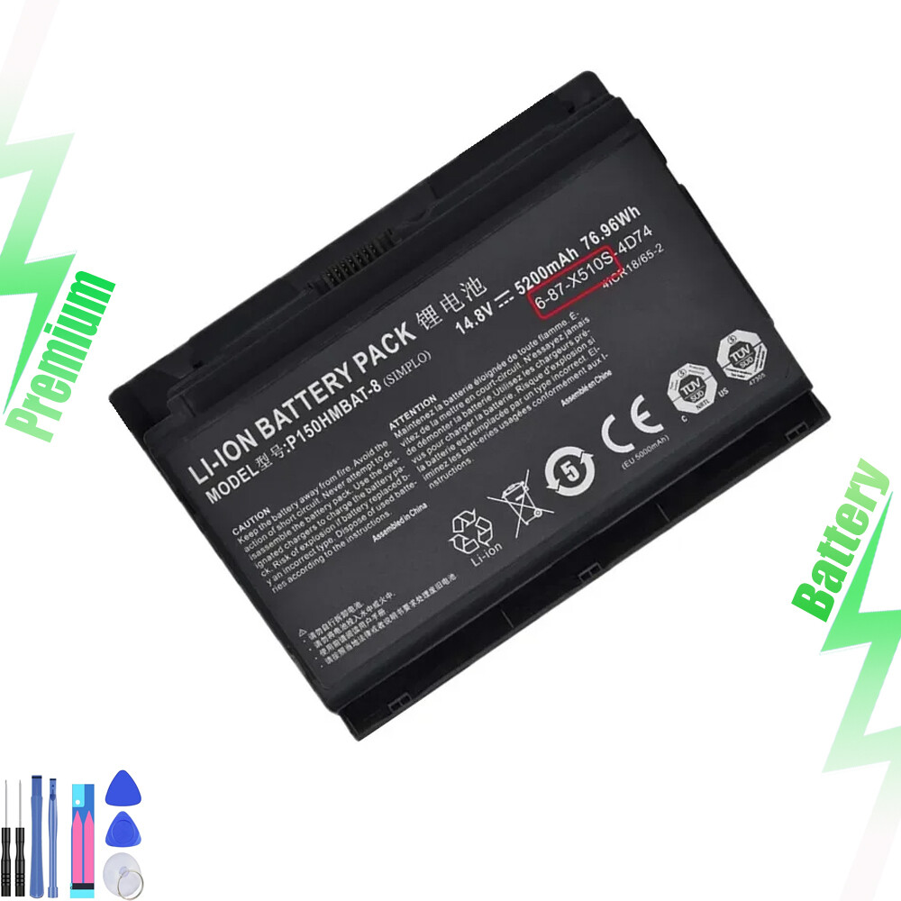 6-87-X510S-4D7 P150HMBAT-8 Battery For CLEVO P150 P150EM P170HM3 P170HM X511
