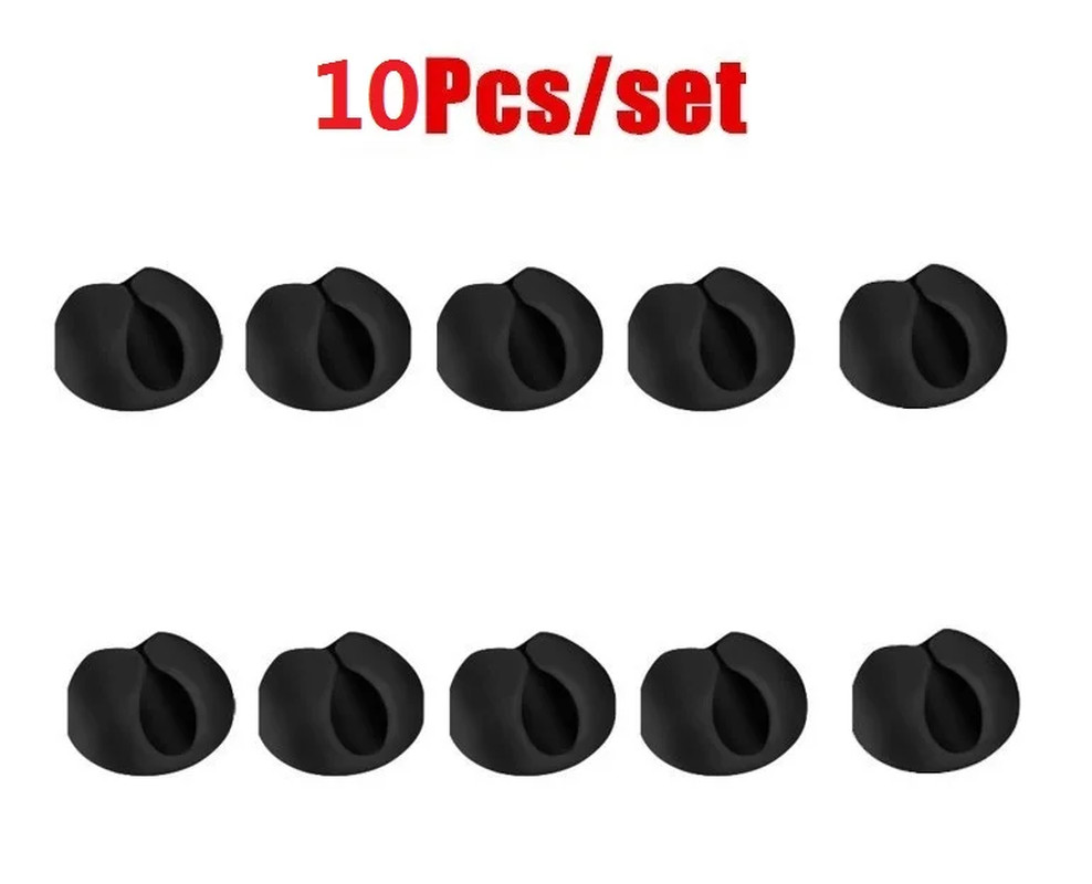 10/20Pcs Silicone Cable Clips Wire Organizer Cord Holder Desktop Car USB