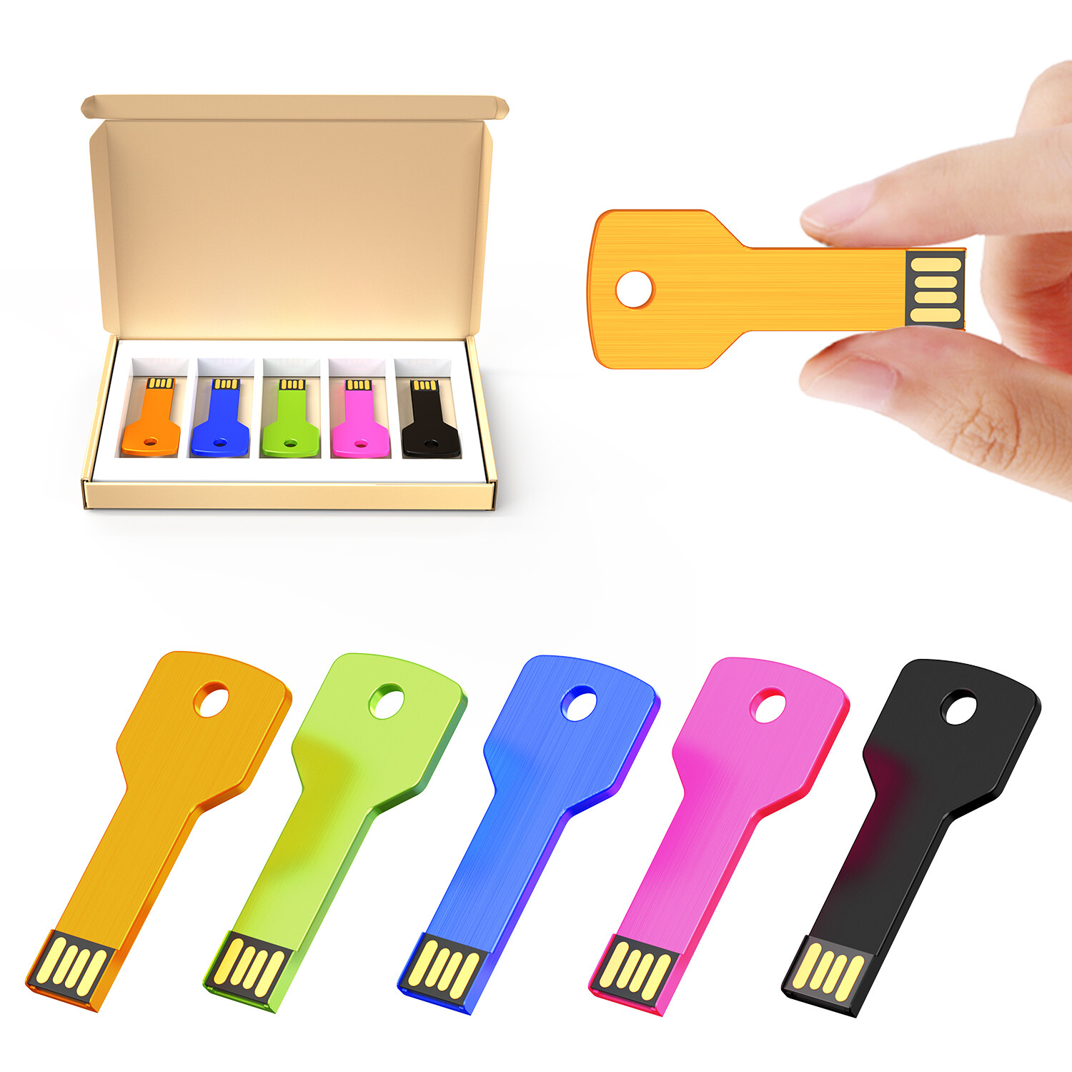 4/8/16/32/64GB USB 2.0 Flash Drive Memory Sticks Metal Key Thumb Pen Drive Lot