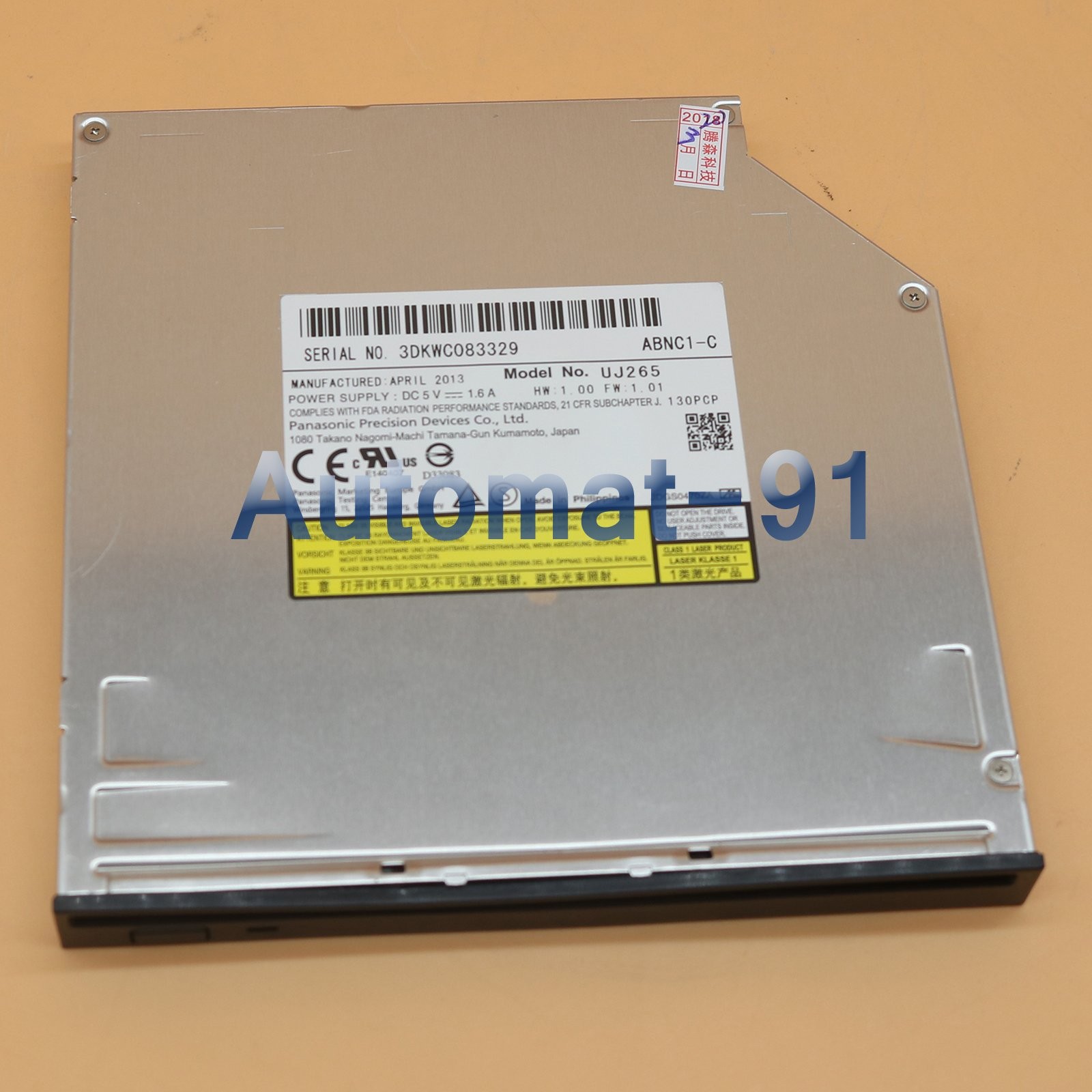 1PCS NEW Panasonic UJ265 Slot in Blu-ray Burner DVD Drive Player 12.7mm SATA