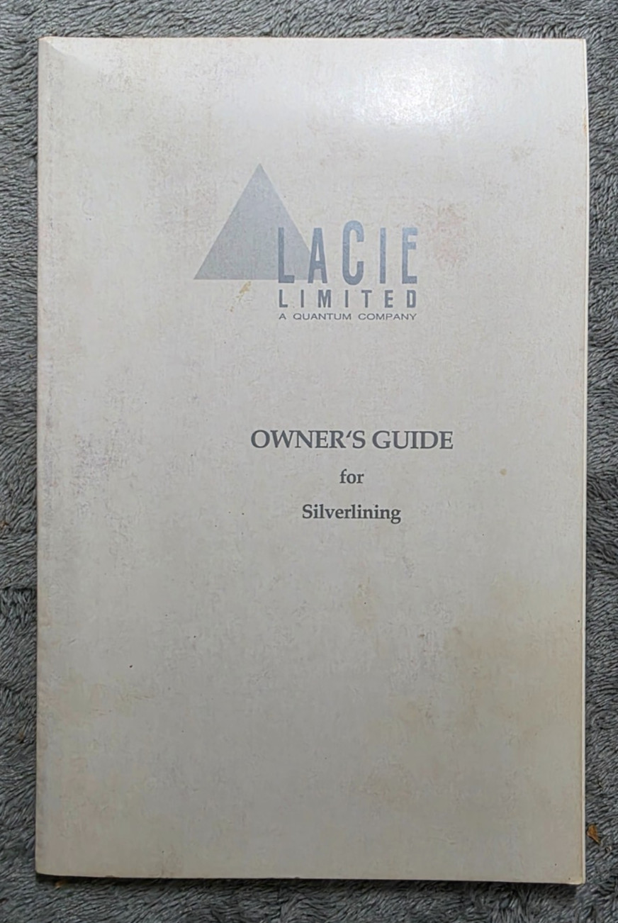 1992 LaCie Silverlining Owners Guide for Vintage Apple Macintosh Software Manual