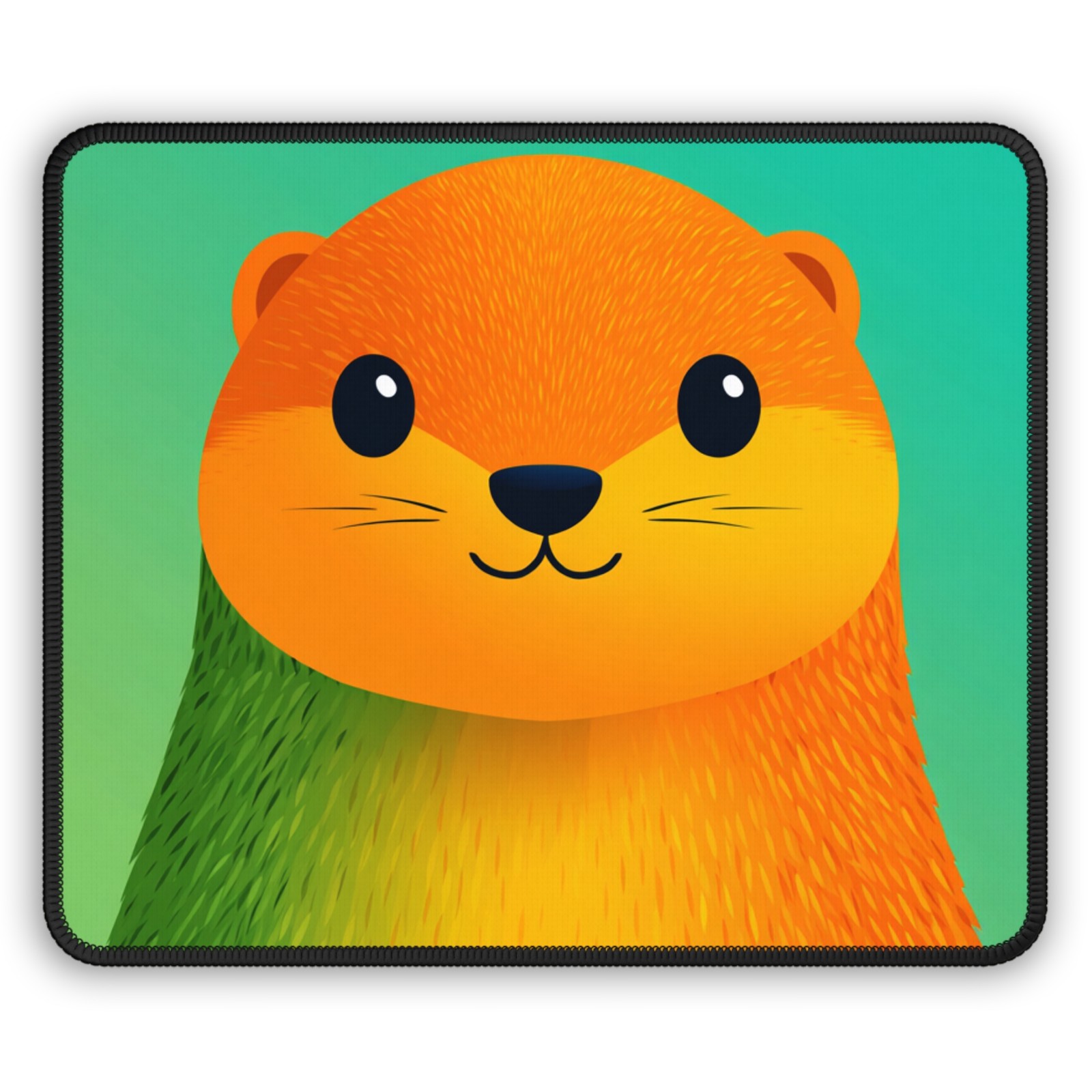 Cute Orange Otter Gaming Mouse Pad | Colorful Animal Desk Mat
