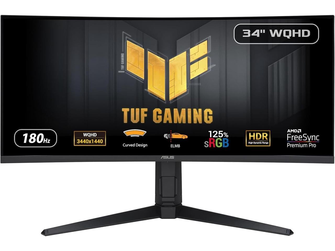 ASUS TUF Gaming 34 inch UltraWide QHD 2K 1440P 180Hz AMD FreeSync Premium Pro (A