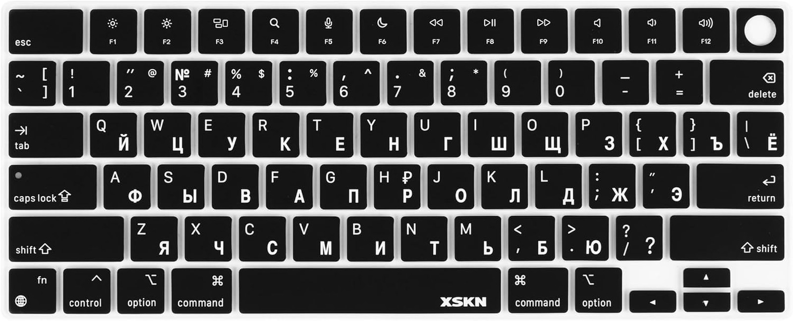 Russian Letter Black US Keyboard Silicone Cover for 2021 and Later M1 M2 M3 M4
