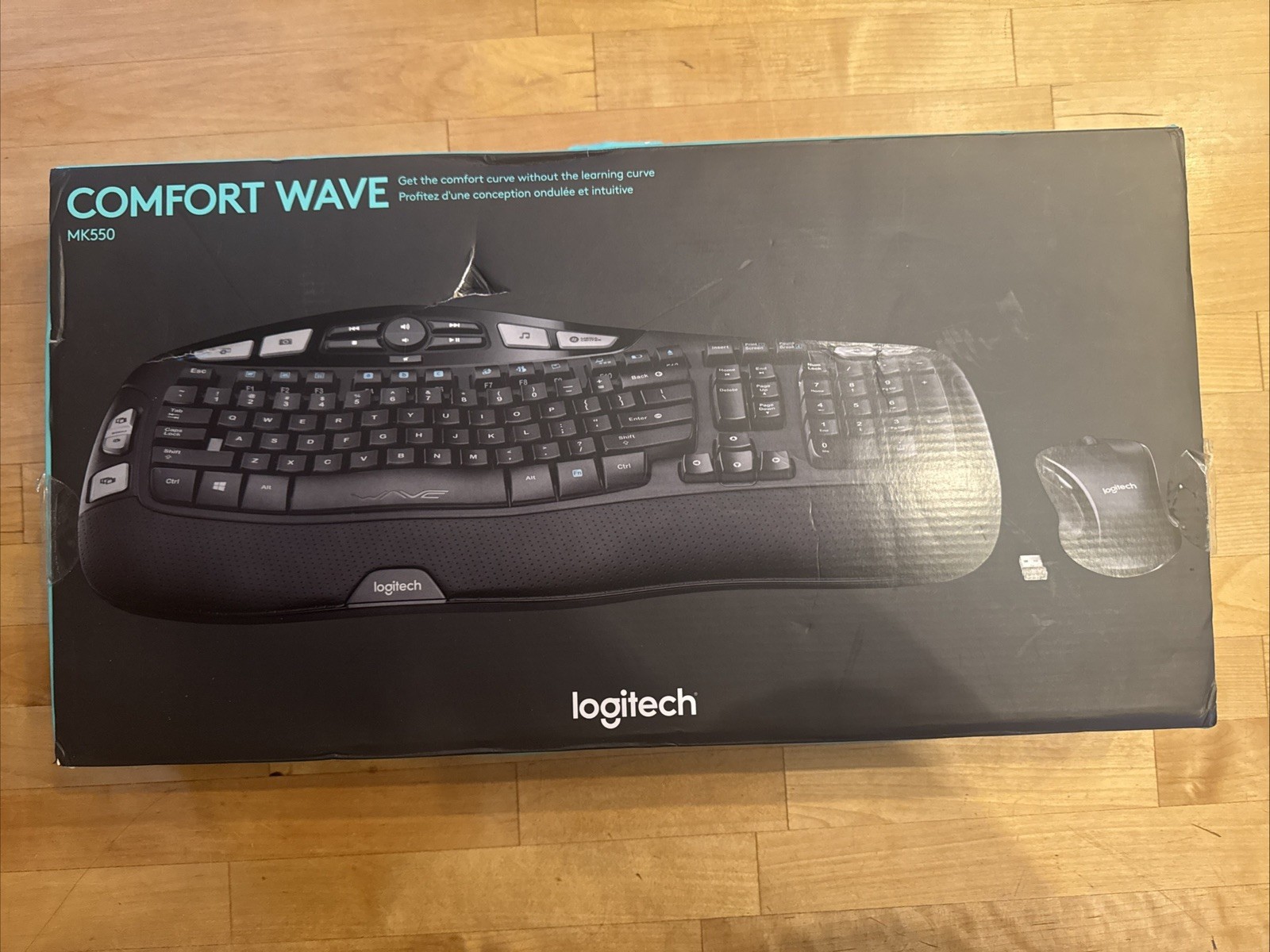 Logitech MK550 Wireless Comfort Wave Combo K350 Keyboard M510 Mouse Original Box