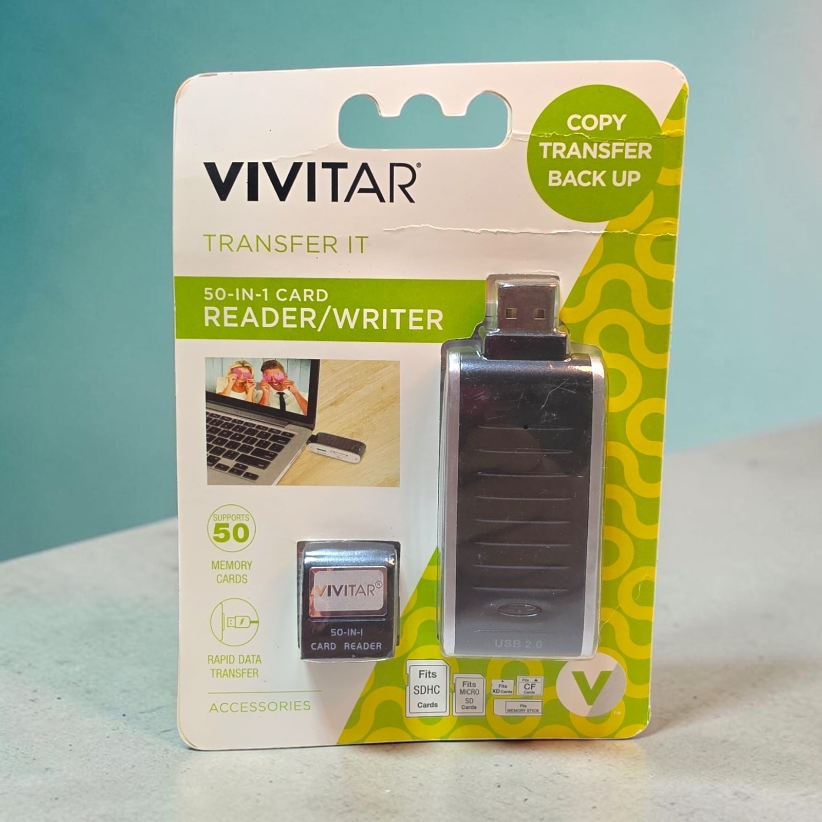Vivitar 50 In 1 Card Reader Writer USB 2.0 Transfer It Back New Sealed