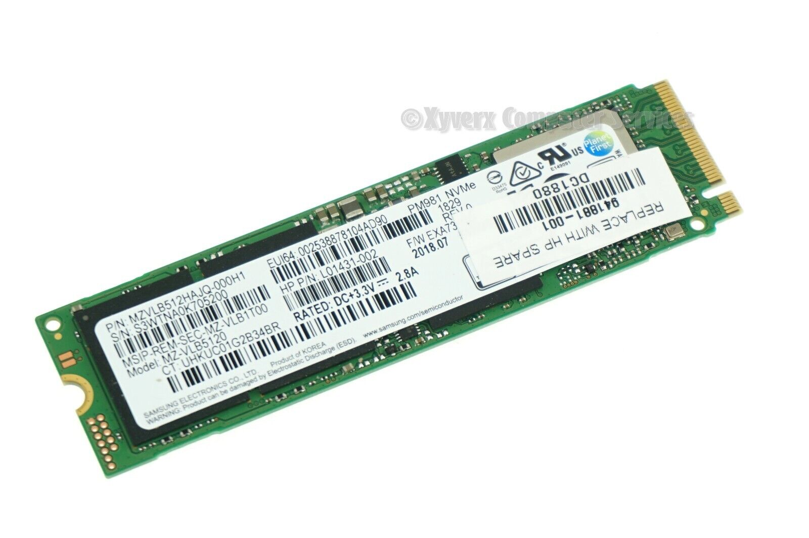 941881-001 MZ-VLB5120 GENUINE HP SSD 512GB  15-EB0053DX (GRADE A) (CA214)