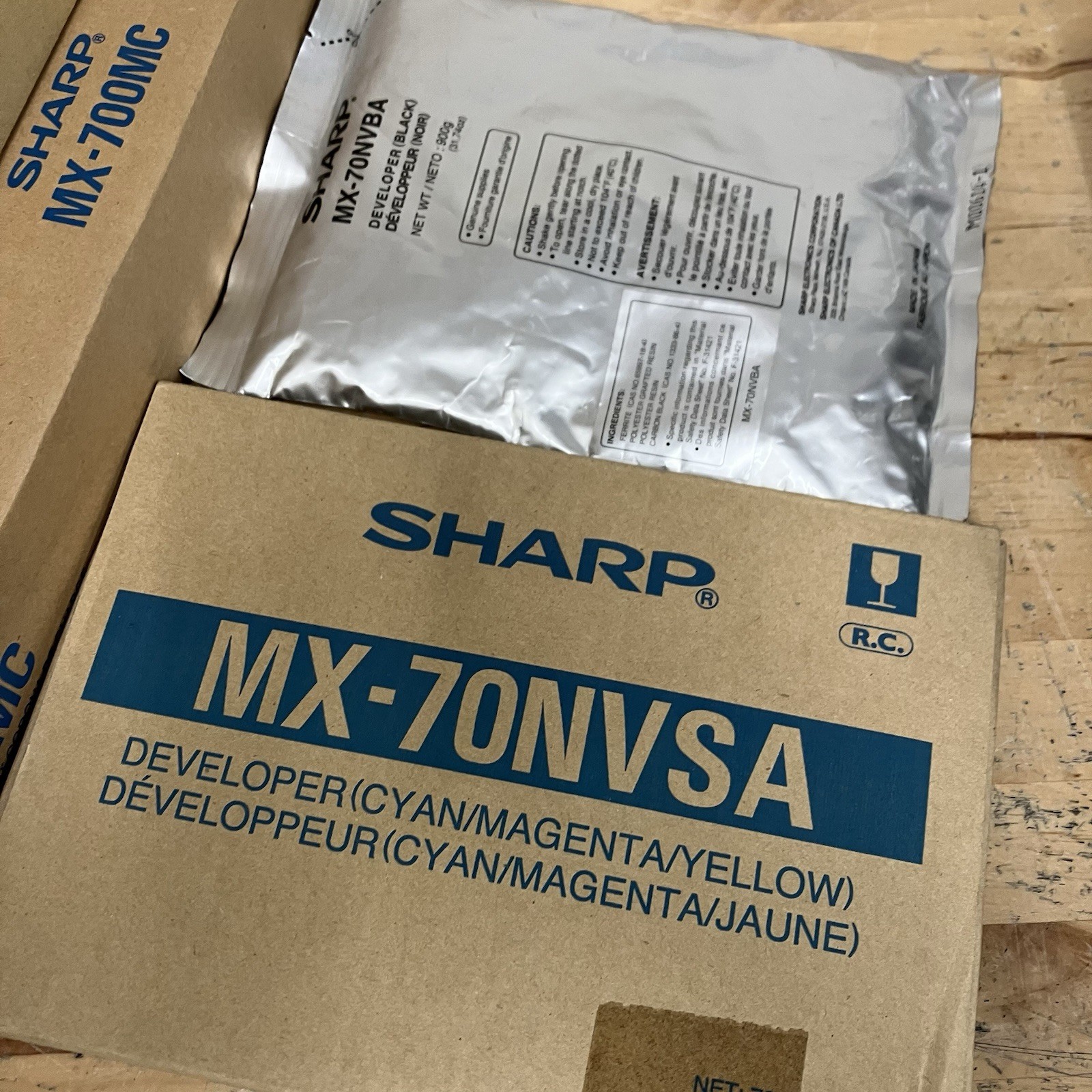 Genuine Sharp MX-70NVSA Developer CMYK + MX-70NVBA Black Developer OEM NEW NIB