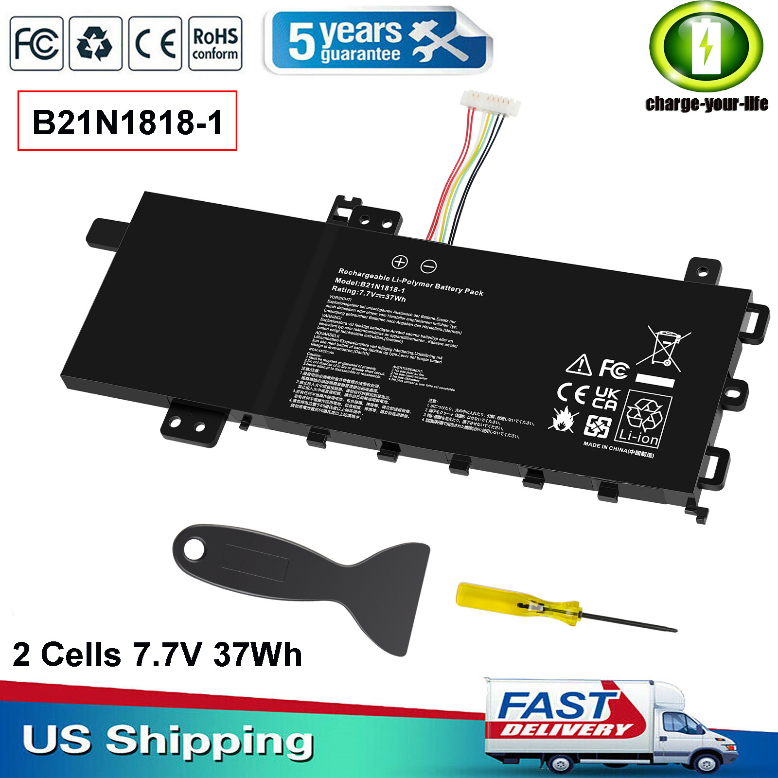 7.7V 37Wh C21N1818-1 Battery for ASUS VivoBook 15 X512D F512DA F512FA F512DA NEW