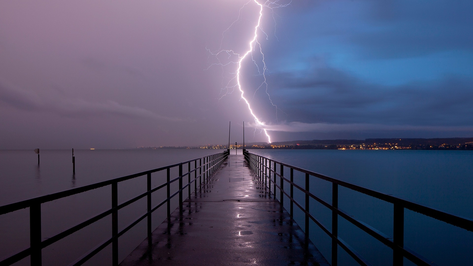 Landscape water germany sea storm lightning sky clouds Custom Gaming Mat Desk