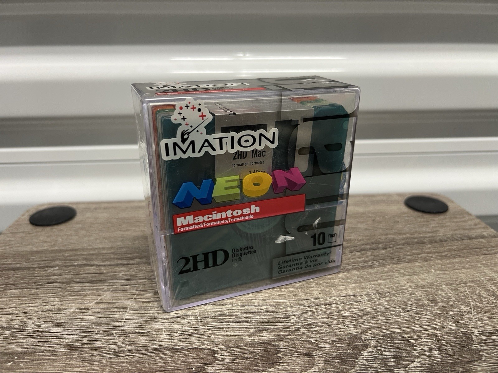 NOS Imation 3.5" 1.40MB 2HD Mac Formatted Neon Diskettes - 10 Pack