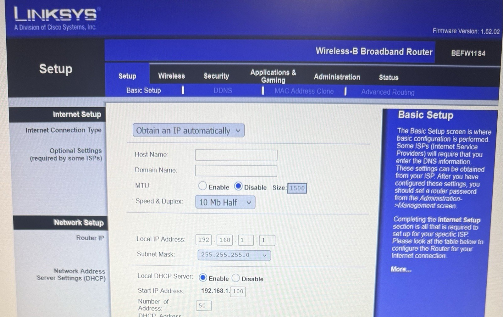 Linksys BEFW11S4 V4 11 Mbps 4-Port 10/100 Wireless B Internet Router Used-Tested