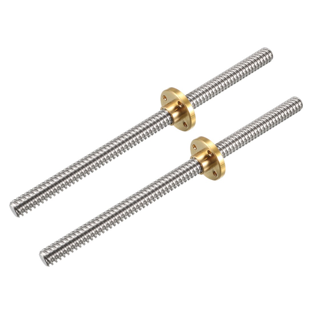 2PCS 150mm T8 Pitch 2mm Lead 2mm Lead Screw Rod with Copper Nut for 3D Printer