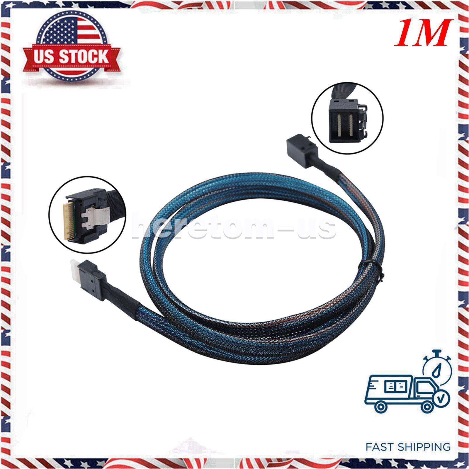 Mini SAS Slimline SAS Slim 4.0 SFF-8654 4i 38pin to SFF-8643  HD Cable 100CM