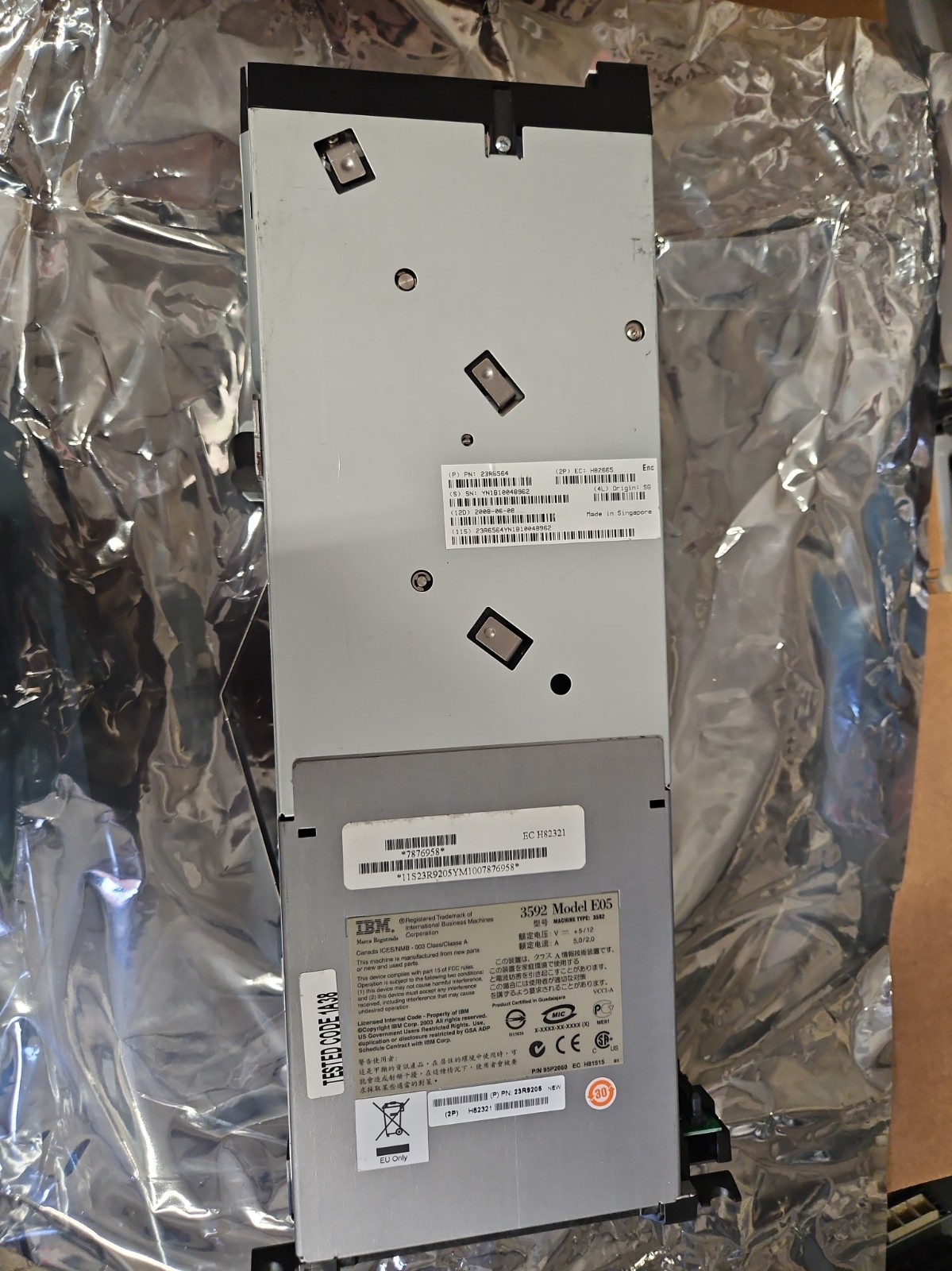 IBM 3592 Model E05 TS1120 LTO Tape Drive 23R9205 23R6564