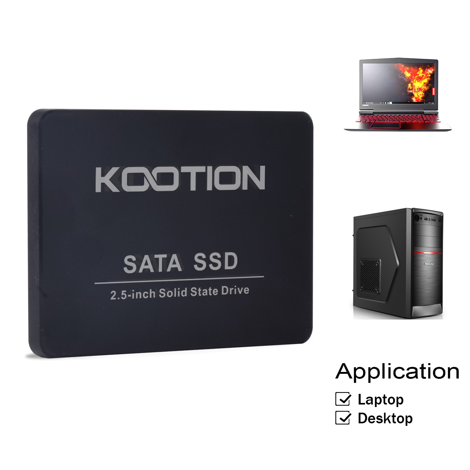KOOTION Internal Solid State 512GB SATA Hard Drive Upgrade PC Laptop Memory 2.5”