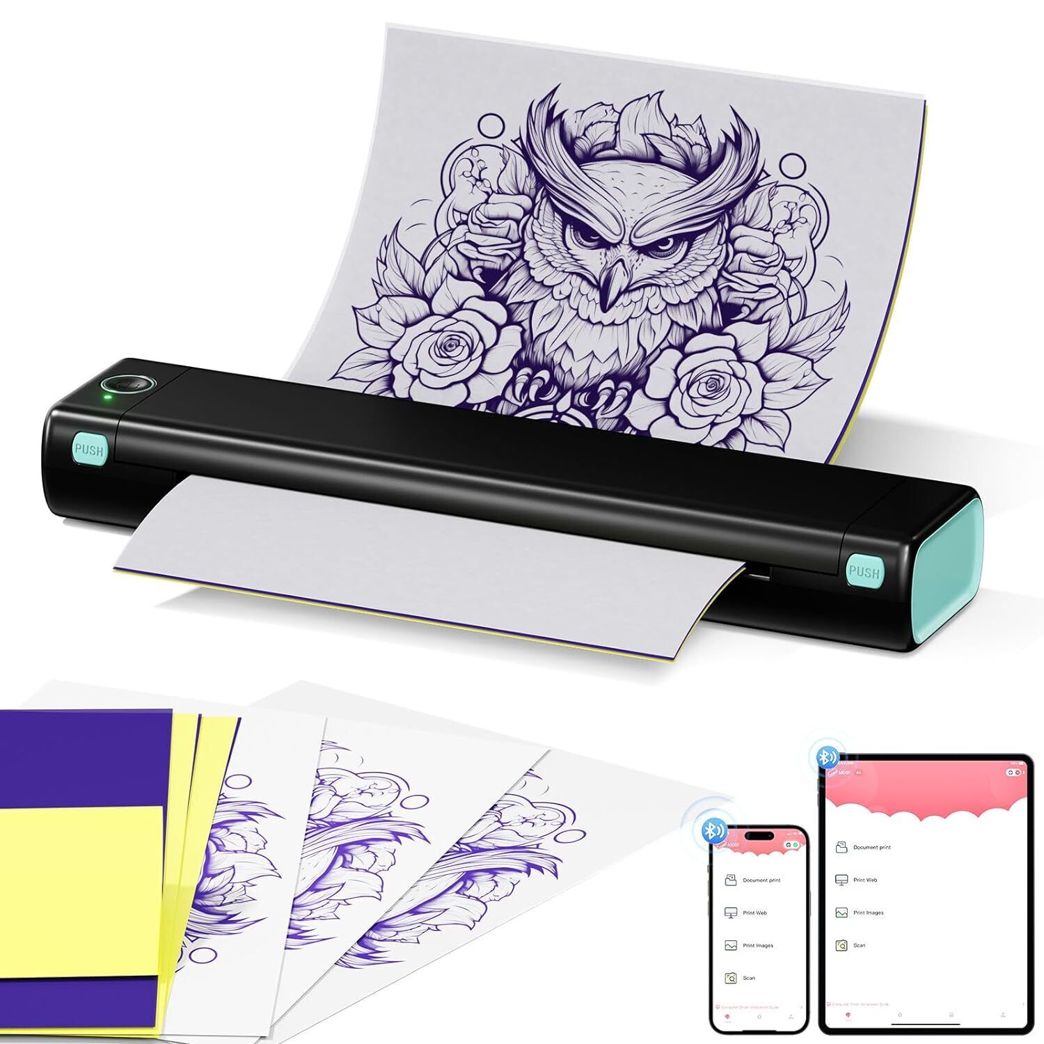 Phomemo M08F Tattoo Stencil Printer A4 Wireless Portable Printing + Tattoo Paper